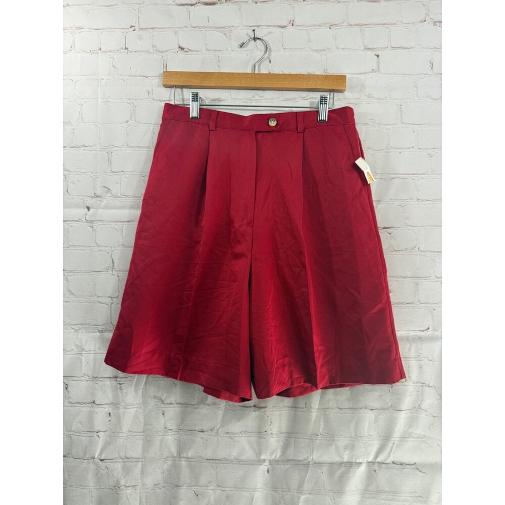 Talbots Shorts Womens 10 Red High Waisted Mom Casual Preppy
